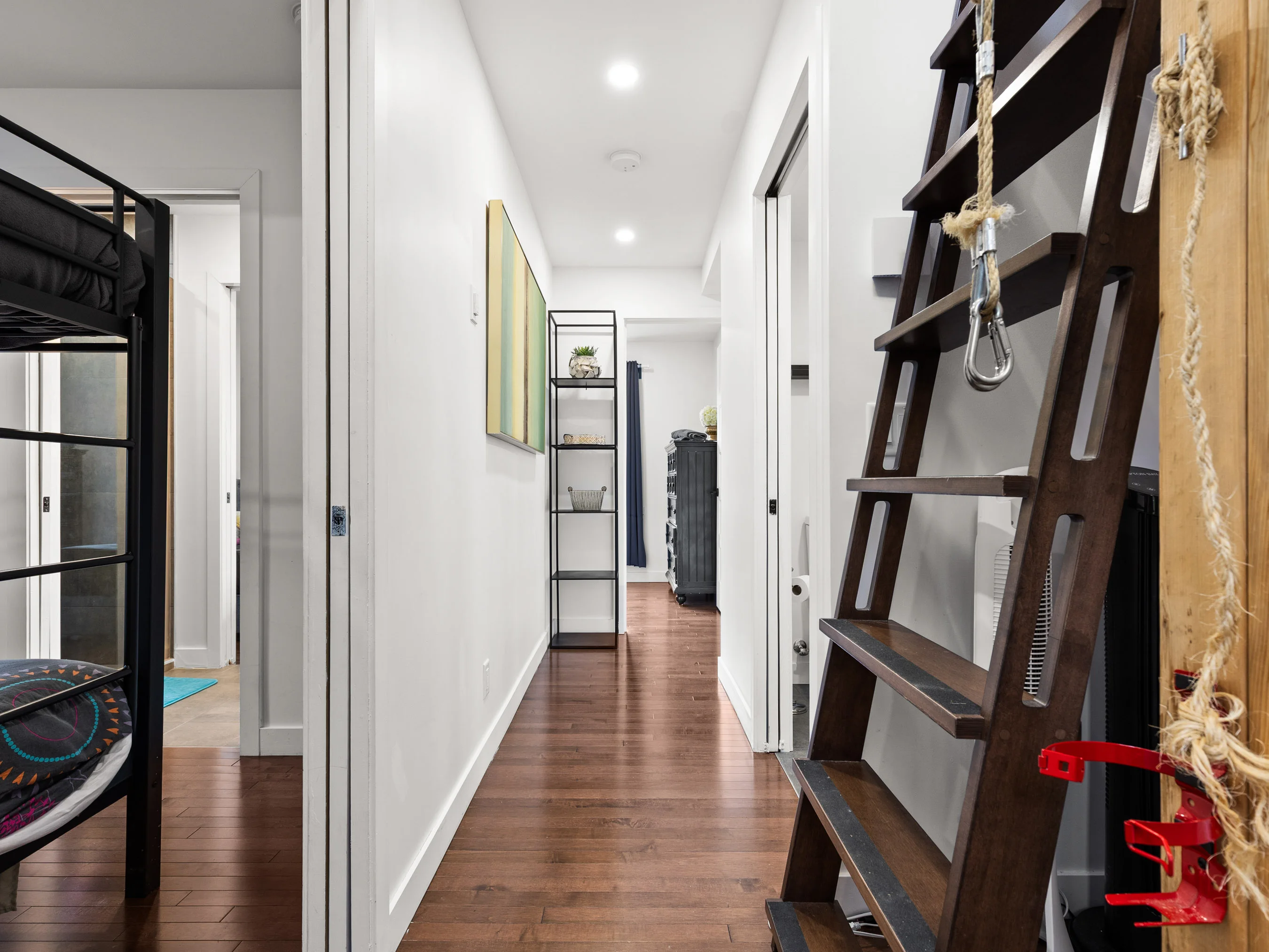 Hallway with mezzanine access at Le Céleste chalet
